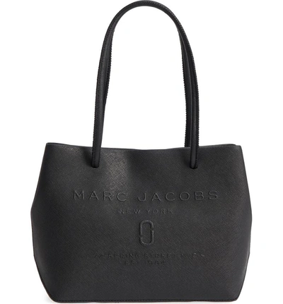 Shop Marc Jacobs Mini Leather Logo Shopper Tote - Black