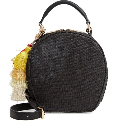 Shop Deux Lux Grenada Woven Straw Circle Crossbody Bag - Black