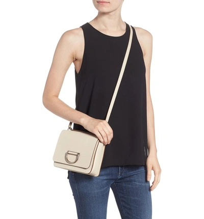 Shop Burberry Small D-ring Leather Crossbody Bag - Beige In Stone