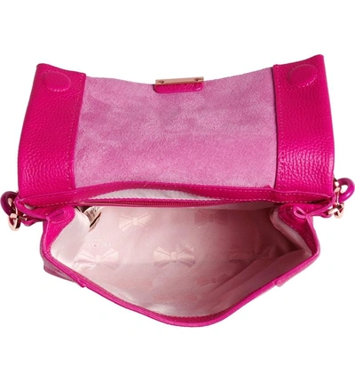 Shop Ted Baker Ipomoea Leather Shoulder Bag - Pink In Fuchsia