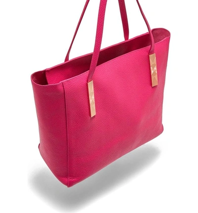 Shop Ted Baker Pebbled Leather Tote - Pink In Fuchsia