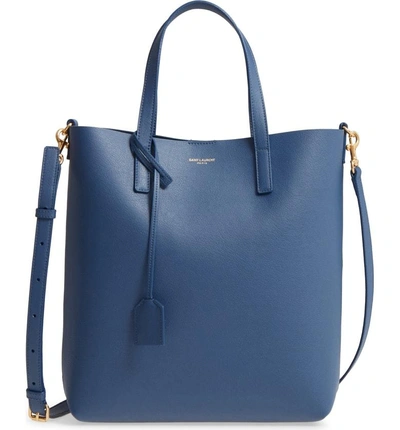Shop Saint Laurent Toy Shopping Leather Tote In Denim