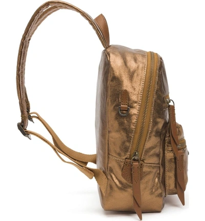 Shop Frye Mini Ivy Metallic Nylon Backpack - Brown In Bronze