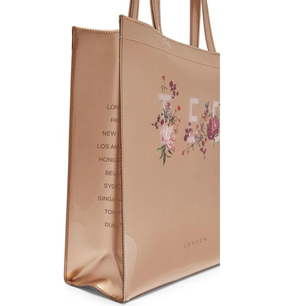 Shop Ted Baker Large Icon - Serenity Print Tote - Pink In Rose Gold