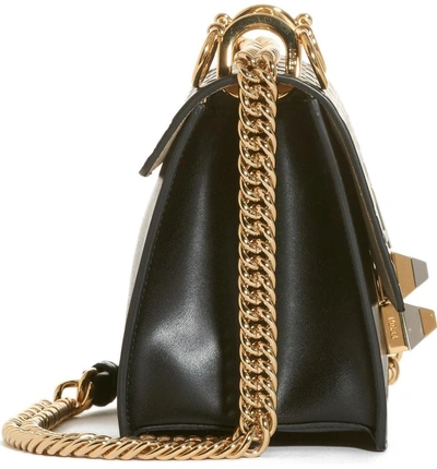 Shop Fendi Small Kan I Liberty Leather Shoulder Bag - Black In Nero/ Oro Soft