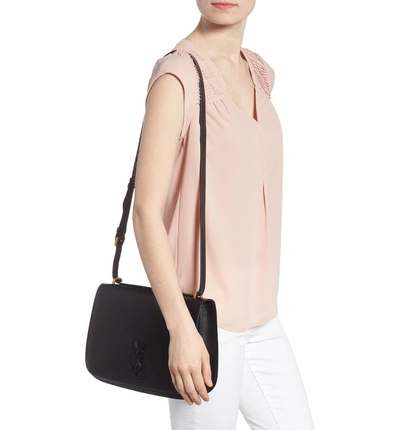 Shop Saint Laurent Medium Spontini Leather Shoulder Bag - Black In Nero