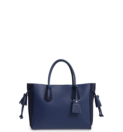 Shop Longchamp 'medium Penelope Fantasie' Leather Tote - Blue