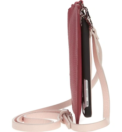 Shop Bandolier Emma Leather Iphone 7/8 & 7/8 Plus Crossbody Case In Pink/ Mauve