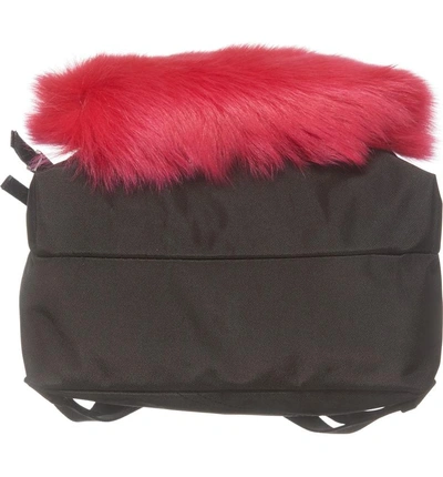 Shop Marc Jacobs Love Medium Trek Nylon & Genuine Shearling Backpack - Black In Black Multi