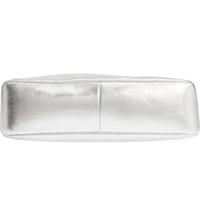 Shop Loeffler Randall Carrie Ruffle Frame Clutch - Metallic In Silver