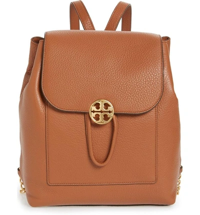 Shop Tory Burch Chelsea Leather Backpack In Classic Tan