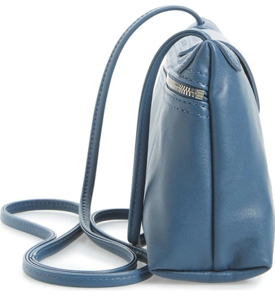 Shop Longchamp Le Pliage - Cuir Crossbody Bag - Blue In Pilot Blue