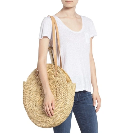 Shop Street Level Circle Straw Tote - Beige In Natural