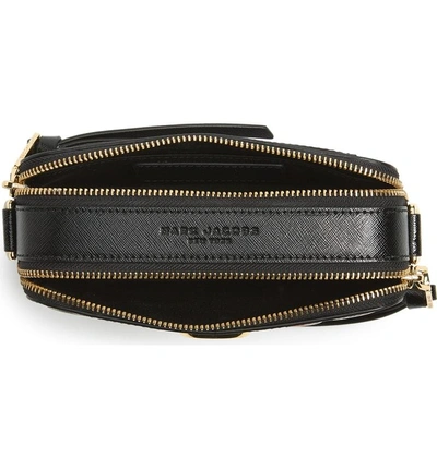 Shop Marc Jacobs Snapshot Badges Leather Crossbody Bag In Black Multi