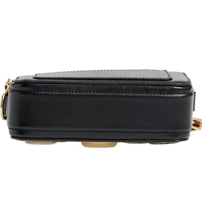Shop Marc Jacobs Snapshot Badges Leather Crossbody Bag In Black Multi