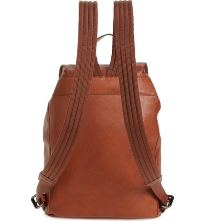 Shop Longchamp Medium 3d Leather Backpack - Brown In Cognac