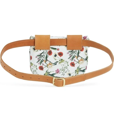 Shop Clare V Floral Leather Supreme Fanny Pack - White In White Desert Floral