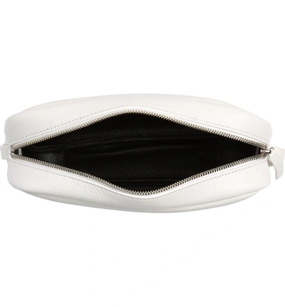 Shop Balenciaga Small Everyday Calfskin Leather Camera Bag - White In Blanc Optique/ Noir
