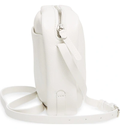 Shop Balenciaga Small Everyday Calfskin Leather Camera Bag - White In Blanc Optique/ Noir