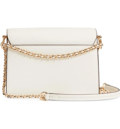 Shop Tory Burch Robinson Convertible Leather Shoulder Bag - White In Birch / Shell Pink