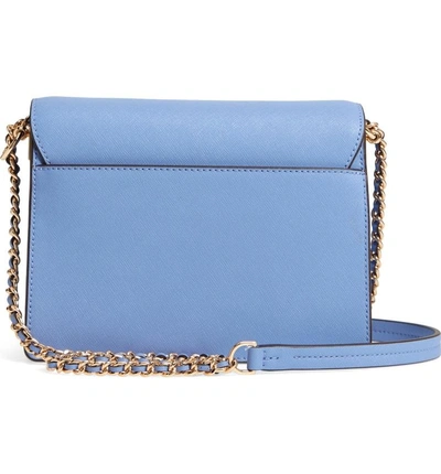 Shop Tory Burch Robinson Convertible Leather Shoulder Bag - Blue In Bow Blue