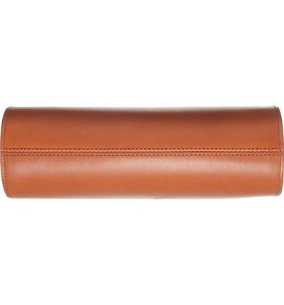 Shop Apc Sac Demi Lune Leather Crossbody Bag - Brown In Caramel