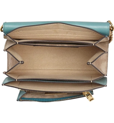 Shop Givenchy Small Gv3 Leather & Suede Crossbody Bag - Blue/green In Aqua/ Taupe