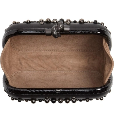 Shop Bottega Veneta Studded Leather & Genuine Snakeskin Clutch In Black