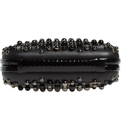 Shop Bottega Veneta Studded Leather & Genuine Snakeskin Clutch In Black