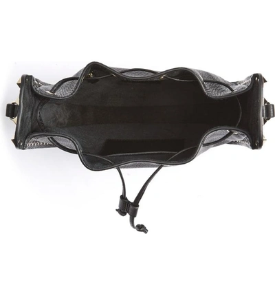 Shop Valentino Rockstud Leather Bucket Bag - Black In Nero
