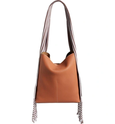 Shop Loewe Scarf Bucket Bag - Brown In Tan/ Brown