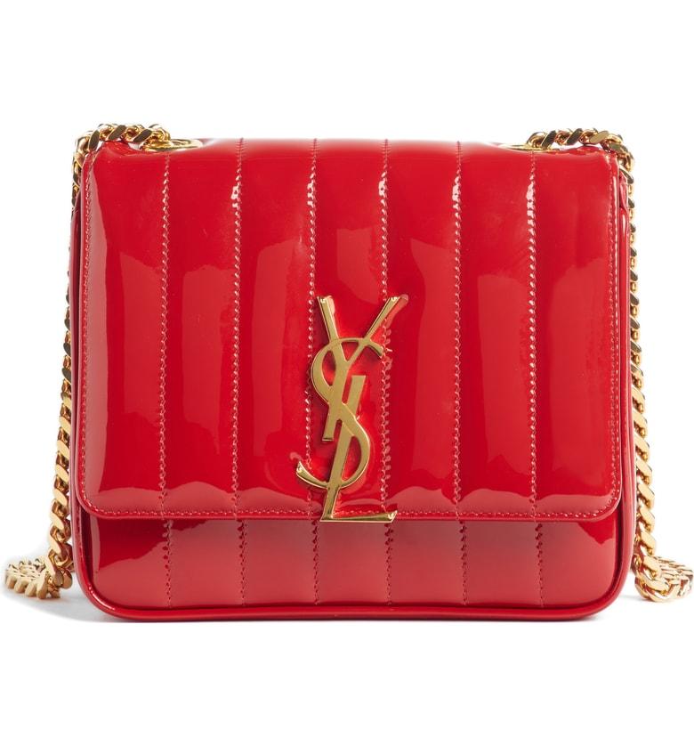 red patent leather crossbody purse