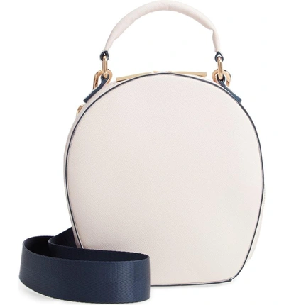 Shop Deux Lux Annabelle Faux Leather Circle Crossbody Bag - Ivory In Ecru