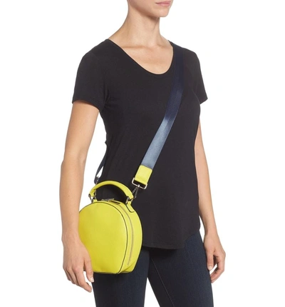 Shop Deux Lux Annabelle Faux Leather Circle Crossbody Bag - Yellow In Citron