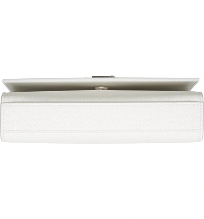 Shop Saint Laurent Small Kate Grained Leather Crossbody Bag - White In Dnu Optic White