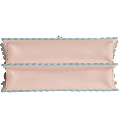 Shop Fendi Kan I Scallop Leather Shoulder Bag - Pink In Soap/ Palladio