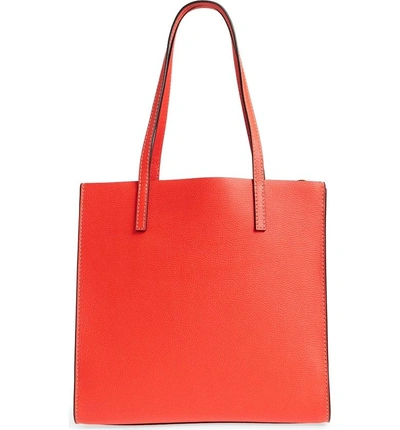 Shop Marc Jacobs The Bold Grind Leather Pocket Tote - Red In Poppy Red