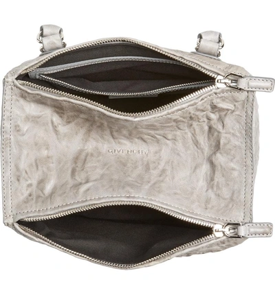 Shop Givenchy 'small Pepe Pandora' Leather Shoulder Bag - Grey In Pearl Grey