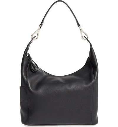 Shop Longchamp 'le Foulonne' Leather Hobo Bag In Black