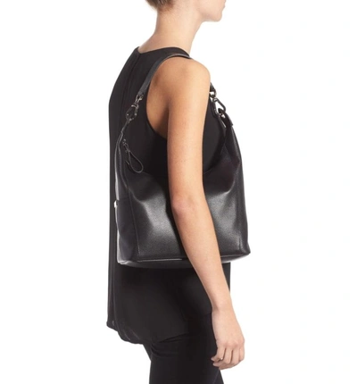 Shop Longchamp 'le Foulonne' Leather Hobo Bag In Black