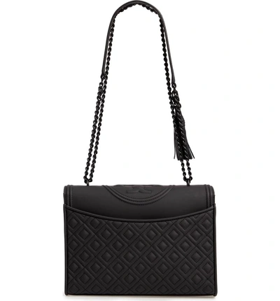Tory Burch Fleming Matte Quilted Faux Leather Convertible Shoulder Bag In  Black | ModeSens