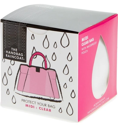Shop The Handbag Raincoat Midi Clear Handbag Protector - White In Clear/ Black