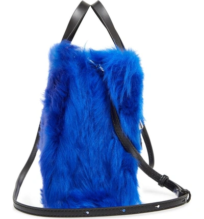 Shop Marc Jacobs Mini The Grind Genuine Shearling Tote - Blue In Sapphire
