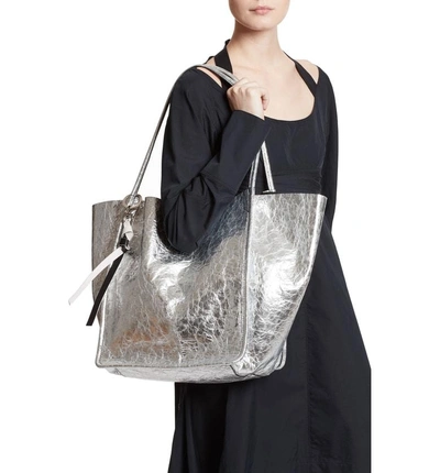 Shop Proenza Schouler Extra Large Metallic Leather Tote - Metallic In Silver