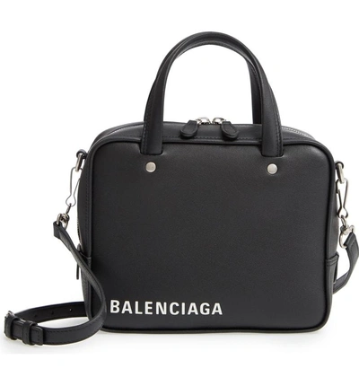 Shop Balenciaga Extra Small Triangle Leather Satchel - Black In Noir