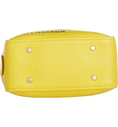 Shop Balenciaga Extra Small Triangle Leather Satchel - Yellow