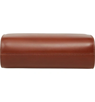 Shop Apc Sac Demilune Leather & Denim Crossbody Bag - Brown In Noisette Cad