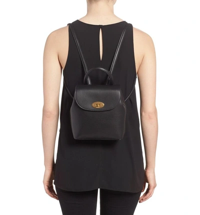 Shop Mulberry Mini Bayswater Calfskin Leather Convertible Backpack - Black