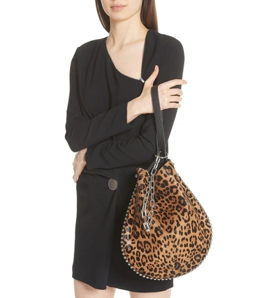 Shop Alexander Wang Roxy Leather & Genuine Calf Hair Bucket Bag - Brown In Leopard