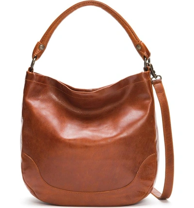 Shop Frye Melissa Leather Hobo - Red In Red Clay